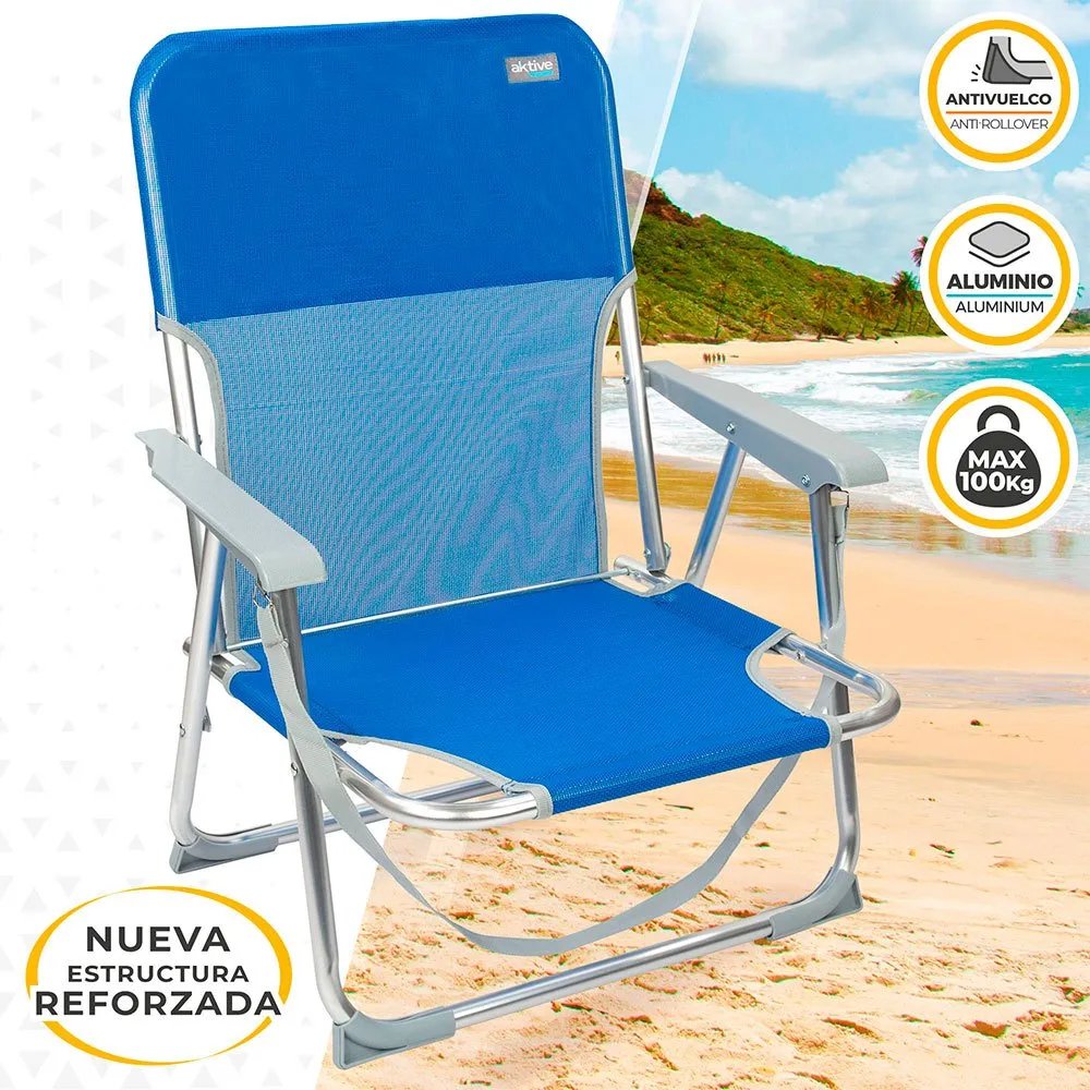 Aktive Fixed Folding Chair Aluminium 55x34x71 Cm With Handle 4 Aktive Fixed Folding Chair Aluminium 55x34x71 Cm With Handle - Image 2