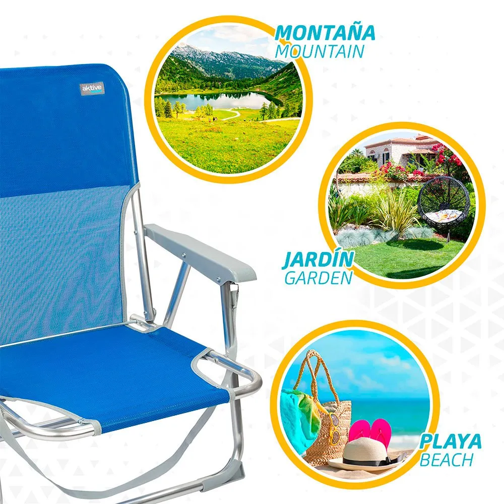 Aktive Fixed Folding Chair Aluminium 55x34x71 Cm With Handle 7 Aktive Fixed Folding Chair Aluminium 55x34x71 Cm With Handle - Image 5