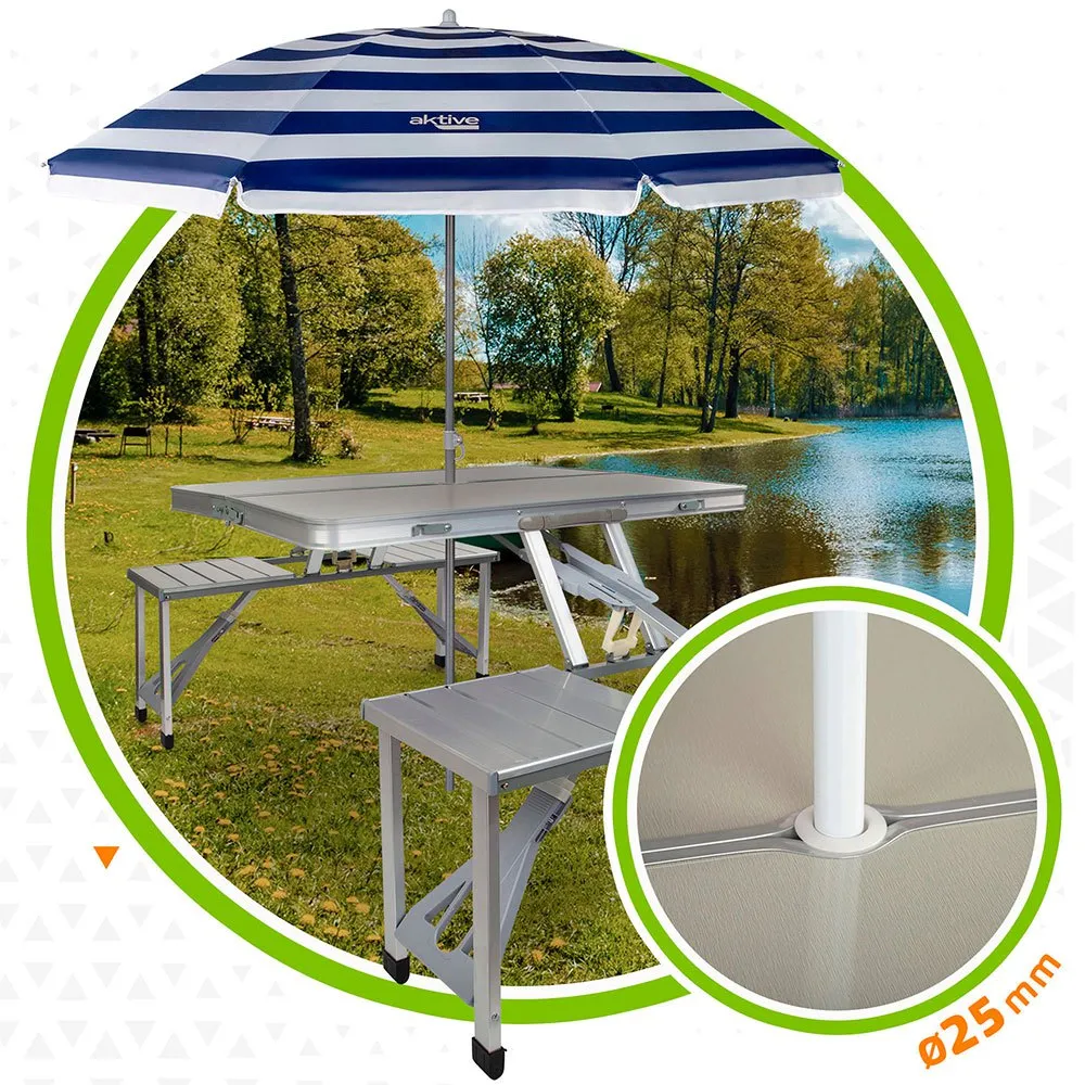 Aktive Folding Camping Table With Benches 139x82x67 Cm 6 Aktive Folding Camping Table With Benches 139x82x67 Cm - Image 4