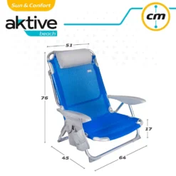 Aktive Folding Chair 4 Positions With Cushion And Cup Holder -Intex || Bestway || GRE Sales Store aktive folding chair 4 positions with cushion and cup holder 5
