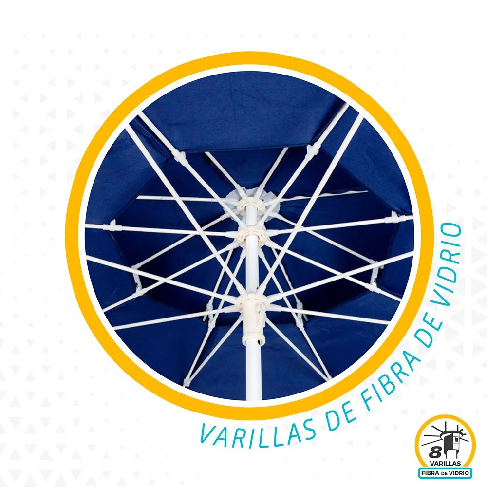 Aktive Octagonal Parasol 280 Cm Metal Pole With Double Roof And UV30 Protection 6 Aktive Octagonal Parasol 280 Cm Metal Pole With Double Roof And UV30 Protection - Image 4