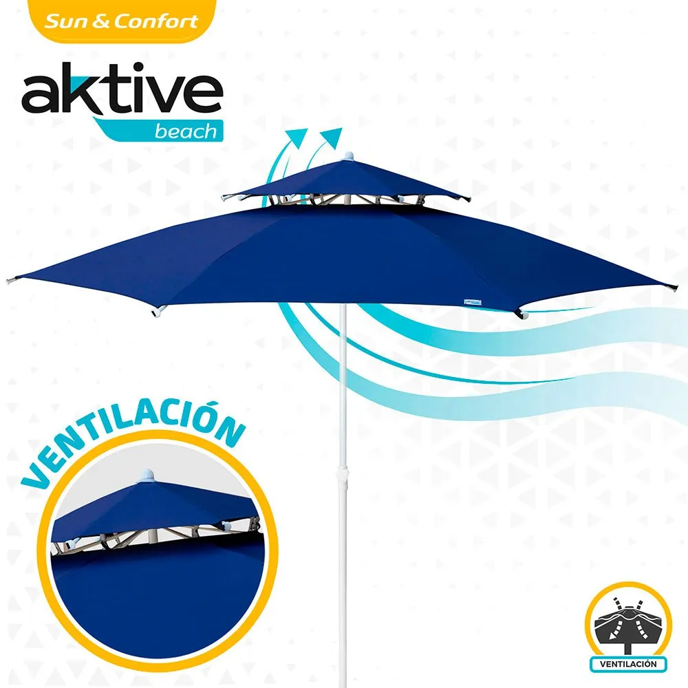 Aktive Octagonal Parasol 280 Cm Metal Pole With Double Roof And UV30 Protection 7 Aktive Octagonal Parasol 280 Cm Metal Pole With Double Roof And UV30 Protection - Image 5