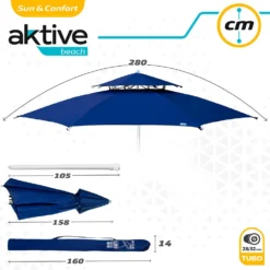 Aktive Octagonal Parasol 280 Cm Metal Pole With Double Roof And UV30 Protection 15 Aktive Octagonal Parasol 280 Cm Metal Pole With Double Roof And UV30 Protection -Intex || Bestway || GRE Sales Store aktive octagonal parasol 280 cm metal pole with double roof and uv30 protection 6