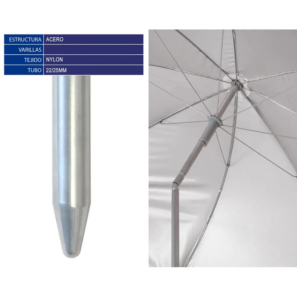 240 Cm Orientable Metal Nylon Upf 22/25 Mm Parasol 4 240 Cm Orientable Metal Nylon Upf 22/25 Mm Parasol - Image 2
