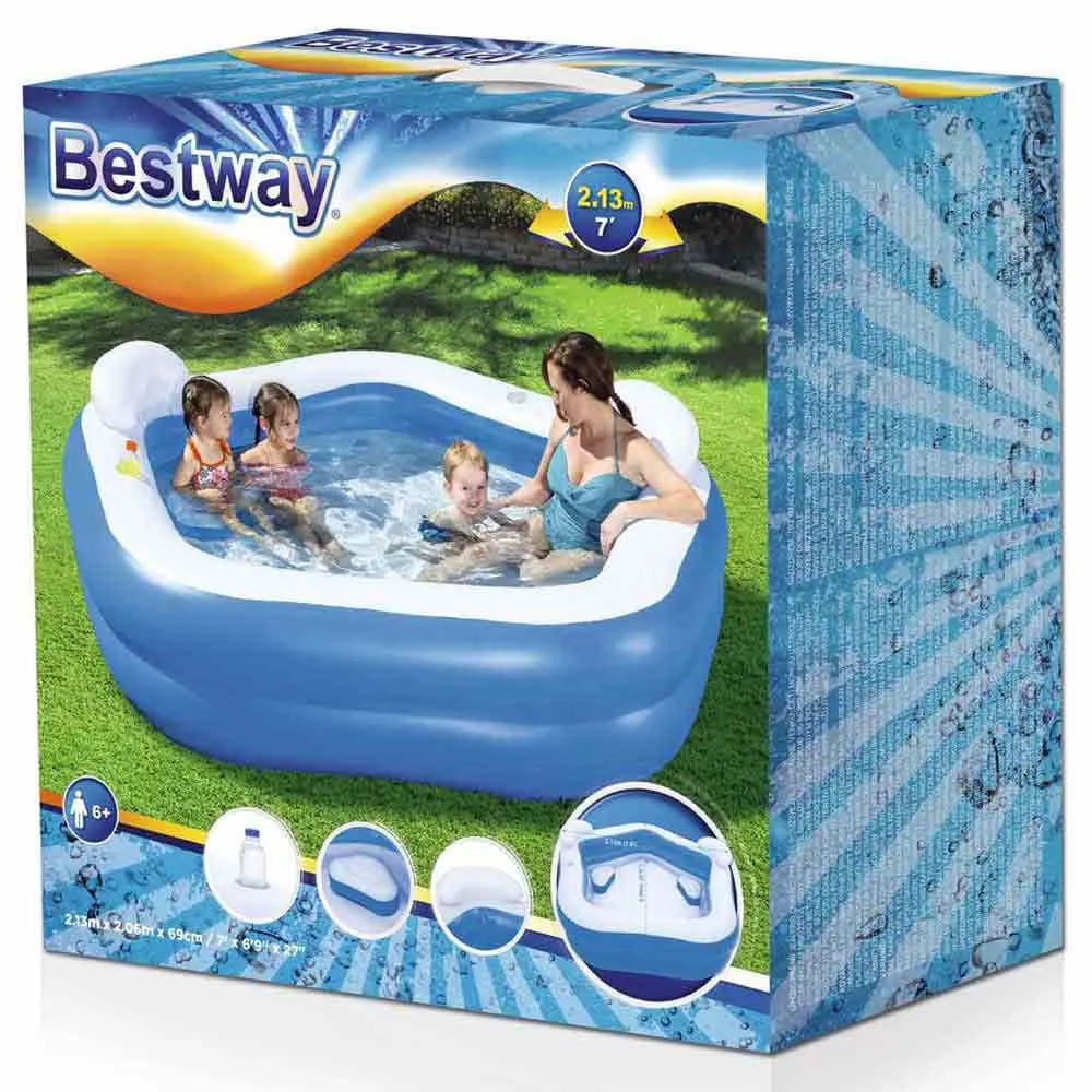 Bestway Family Fun 213x207x69 Cm Square Inflatable Pool 15 Bestway Family Fun 213x207x69 Cm Square Inflatable Pool - Image 13