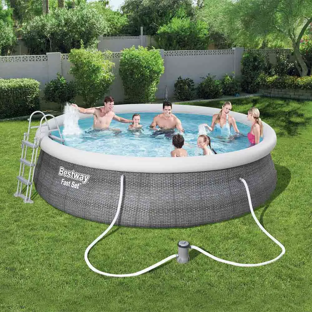 Bestway Fast Set Rattan 457x107 Cm Round Inflatable Pool 8 Bestway Fast Set Rattan 457x107 Cm Round Inflatable Pool - Image 6