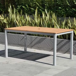 Imperia Aluminium And FSC Eucalyptus Rectangle Table 150x89.3x74.40cm -Intex || Bestway || GRE Sales Store chillvert imperia aluminium and fsc eucalyptus rectangle table 150x89.3x74.40cm 4