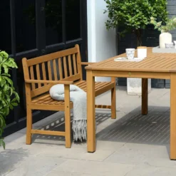 Milan FSC Eucalyptus Bench 118.4x51.90x79.9cm -Intex || Bestway || GRE Sales Store chillvert milan fsc eucalyptus bench 118.4x51.90x79.9cm 2