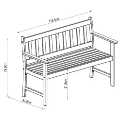Milan FSC Eucalyptus Bench 118.4x51.90x79.9cm -Intex || Bestway || GRE Sales Store chillvert milan fsc eucalyptus bench 118.4x51.90x79.9cm 6