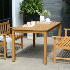 Milan FSC Eucalyptus Rectangle Table 150x83x74cm -Intex || Bestway || GRE Sales Store chillvert milan fsc eucalyptus rectangle table 150x83x74cm 3