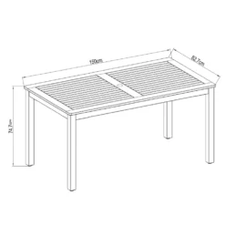 Milan FSC Eucalyptus Rectangle Table 150x83x74cm -Intex || Bestway || GRE Sales Store chillvert milan fsc eucalyptus rectangle table 150x83x74cm 4