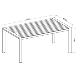 Napoles Aluminium Rectangle Table 190x96.5x75cm -Intex || Bestway || GRE Sales Store chillvert napoles aluminium rectangle table 190x96.5x75cm 4