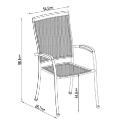 Napoles FSC Eucalyptus And Steel Armchair 66.70x54.50x96.10cm -Intex || Bestway || GRE Sales Store chillvert napoles fsc eucalyptus and steel armchair 66.70x54.50x96.10cm 3