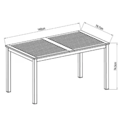 Napoles FSC Eucalyptus Rectangle Table 140x79.7x74.4cm -Intex || Bestway || GRE Sales Store chillvert napoles fsc eucalyptus rectangle table 140x79.7x74.4cm 4