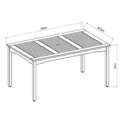 Napoles FSC Eucalyptus Rectangle Table 150x90.5x75.1cm -Intex || Bestway || GRE Sales Store chillvert napoles fsc eucalyptus rectangle table 150x90.5x75.1cm 6