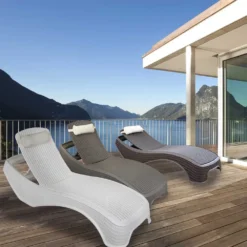 Newport Resin Sun Lounger Ratan-Effect 199.3x75.5x43.5cm -Intex || Bestway || GRE Sales Store chillvert newport resin sun lounger ratan effect 199.3x75.5x43.5cm 2