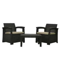 Perugia Resin Garden Furniture Set Ratan-Effect