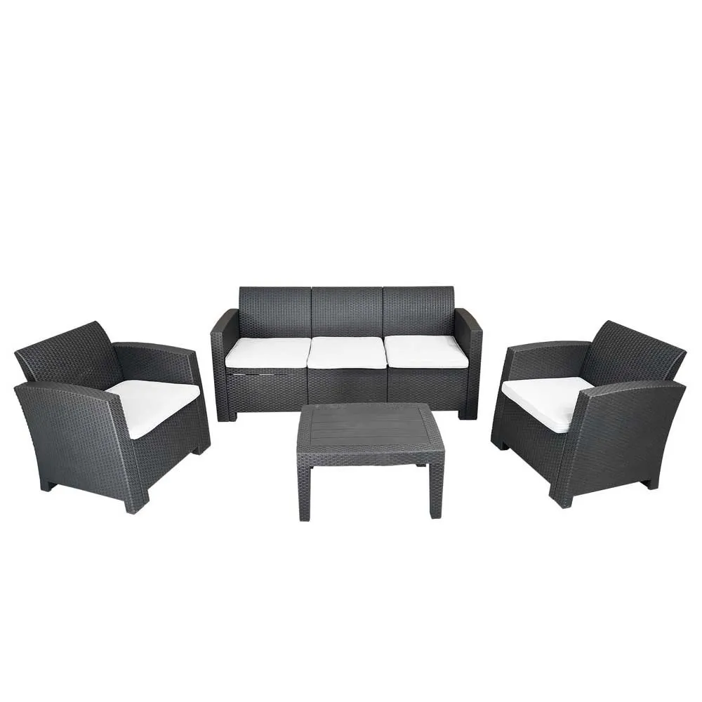 Salerno Resin Garden Furniture Set Ratan-Effect 3 Salerno Resin Garden Furniture Set Ratan-Effect