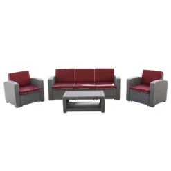 Treviso Resin Garden Furniture Set Ratan-Effect