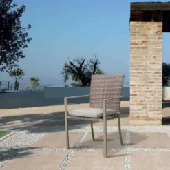 Varenna Stackable Steel And Synthetic Rattan Chair 56x55x86cm -Intex || Bestway || GRE Sales Store chillvert varenna stackable steel and synthetic rattan chair 56x55x86cm 3