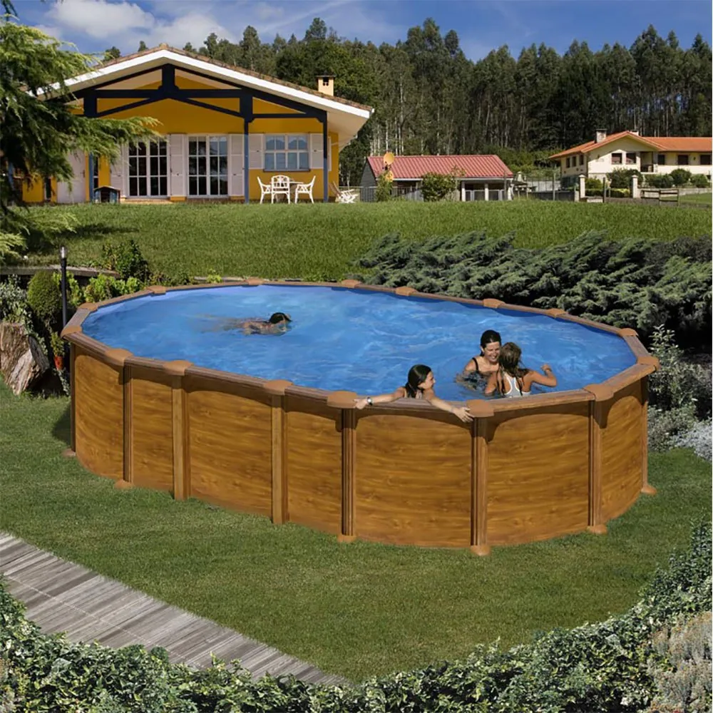 Amazonia Oval Steel Pool Wood Aspect 610x375x132 Cm 4 Amazonia Oval Steel Pool Wood Aspect 610x375x132 Cm - Image 2