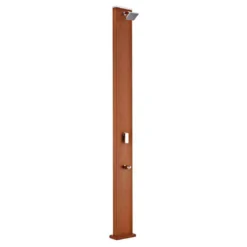 GRE Square Solar Shower Aluminium Woodlike