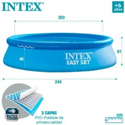 Intex Easy Set Inflatable Pool 244x61 Cm -Intex || Bestway || GRE Sales Store intex easy set inflatable pool 244x61 cm 4
