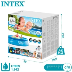Intex Easy Set With Filter Cartridge Pump 244x61 Cm Pool -Intex || Bestway || GRE Sales Store intex easy set with filter cartridge pump 244x61 cm pool 6