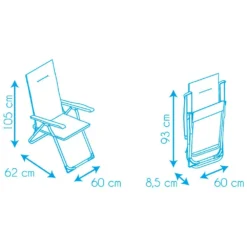 5 Position Folding Armchair 105x62x60cm -Intex || Bestway || GRE Sales Store solenny 5 position folding armchair 105x62x60cm 8