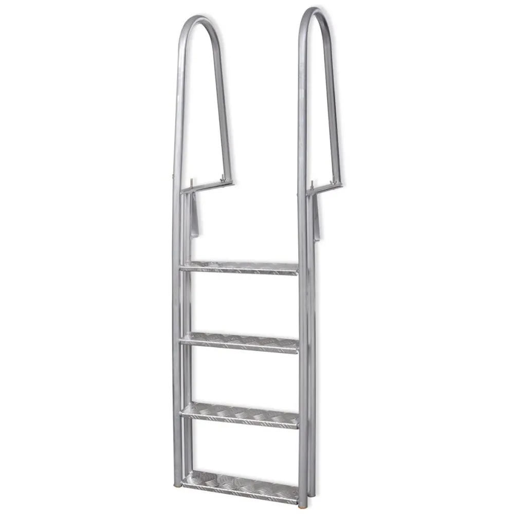 VIDAXL 4-Step Dock/Pool Ladder Aluminium 3 VIDAXL 4-Step Dock/Pool Ladder Aluminium