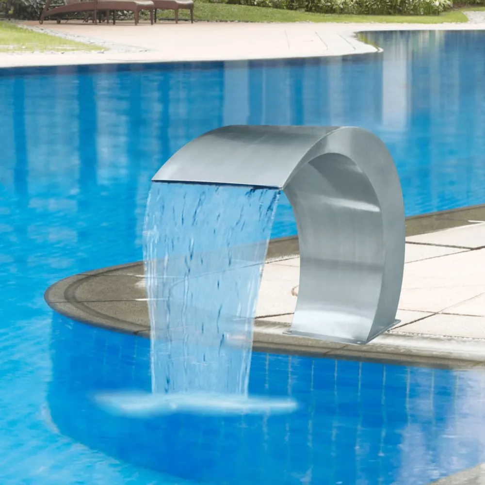 VIDAXL Garden Waterfall Pool Fountain Stainless Steel 3 VIDAXL Garden Waterfall Pool Fountain Stainless Steel