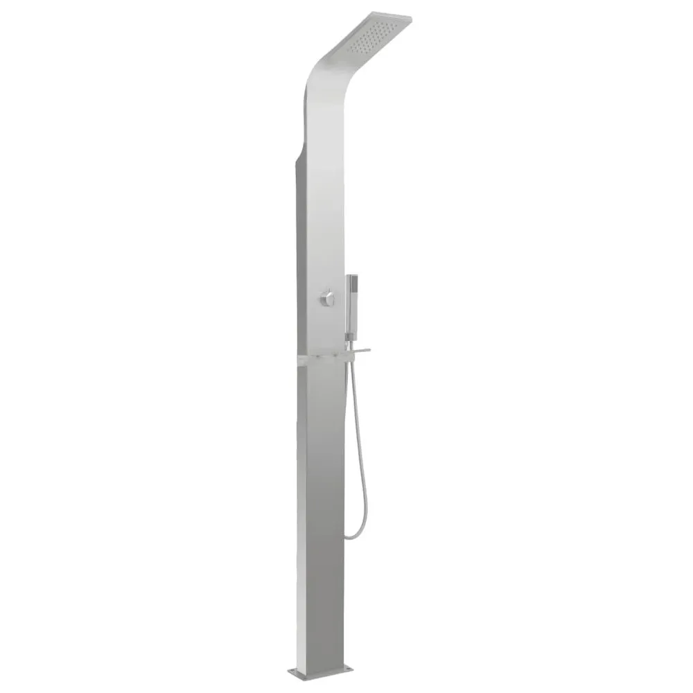 VIDAXL Outdoor Shower Stainless Steel Curved 3 VIDAXL Outdoor Shower Stainless Steel Curved