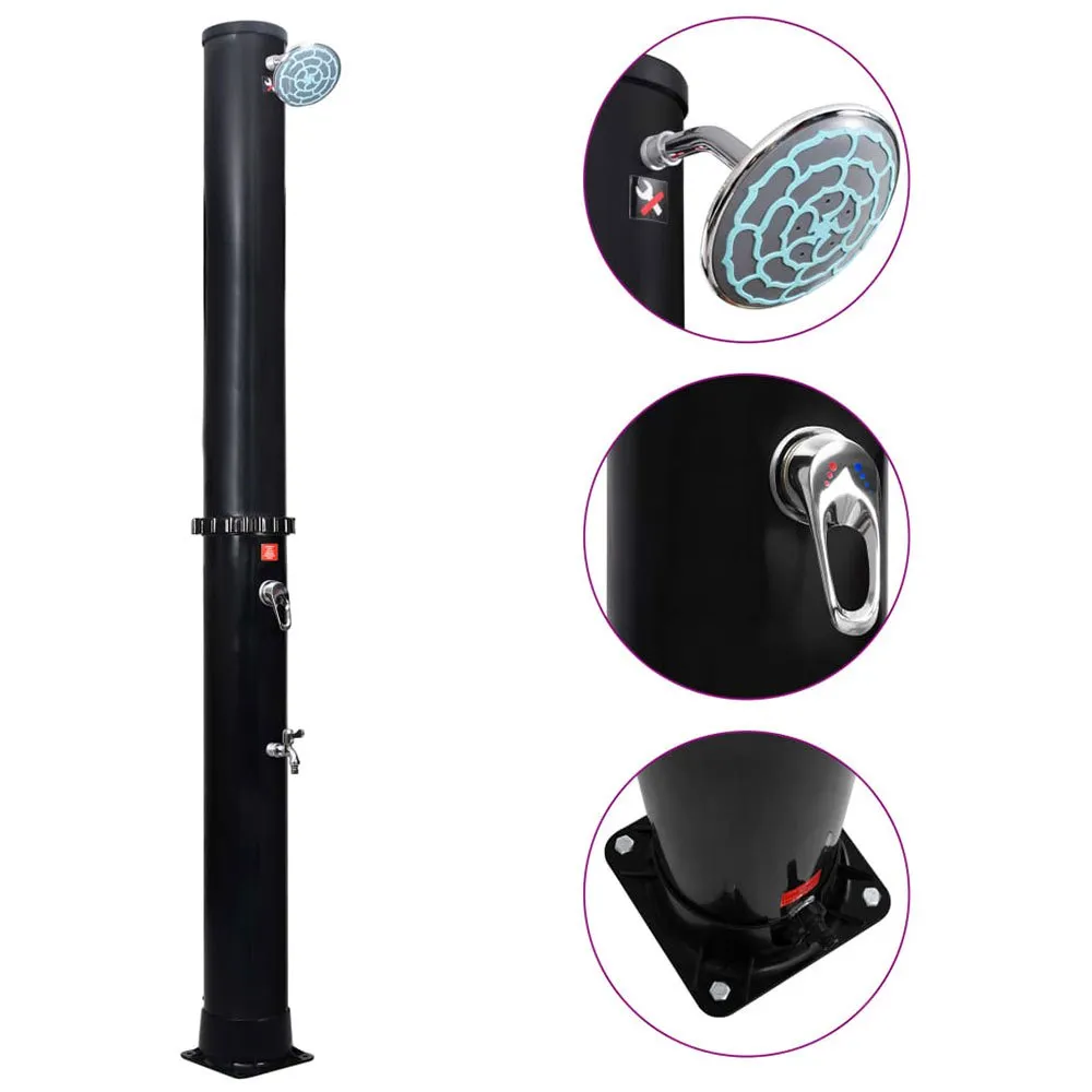 VIDAXL Outdoor Solar Shower With Shower Head And Faucet N/a 3 VIDAXL Outdoor Solar Shower With Shower Head And Faucet N/a