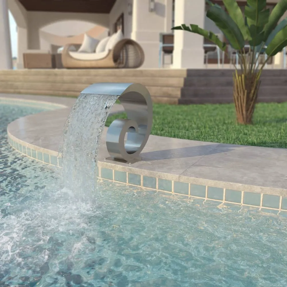 VIDAXL Pool Fountain Stainless Steel Spiral 3 VIDAXL Pool Fountain Stainless Steel Spiral