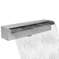 VIDAXL Rectangular Waterfall Pool Fountain Stainless Steel 45 Cm