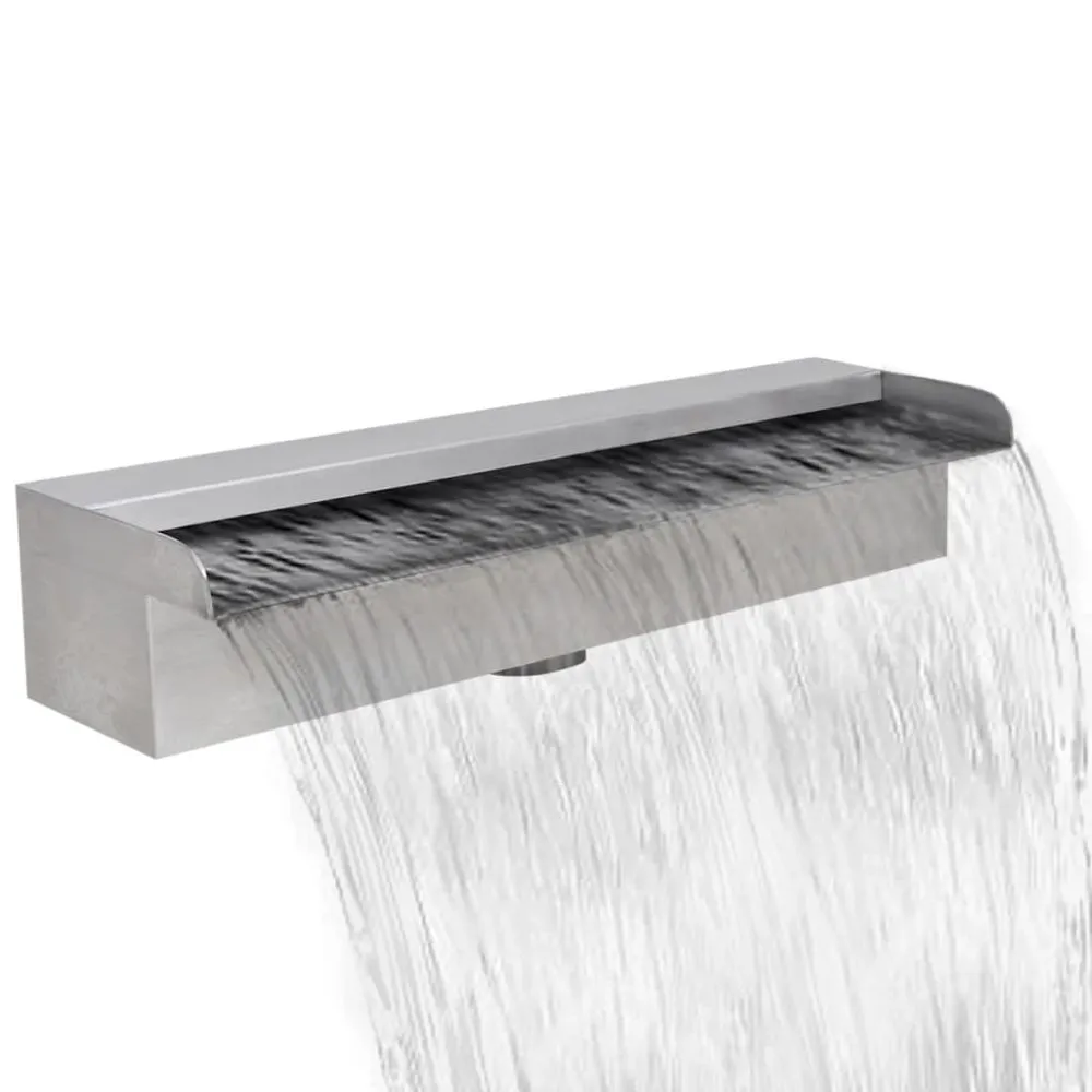 VIDAXL Rectangular Waterfall Pool Fountain Stainless Steel 45 Cm 3 VIDAXL Rectangular Waterfall Pool Fountain Stainless Steel 45 Cm