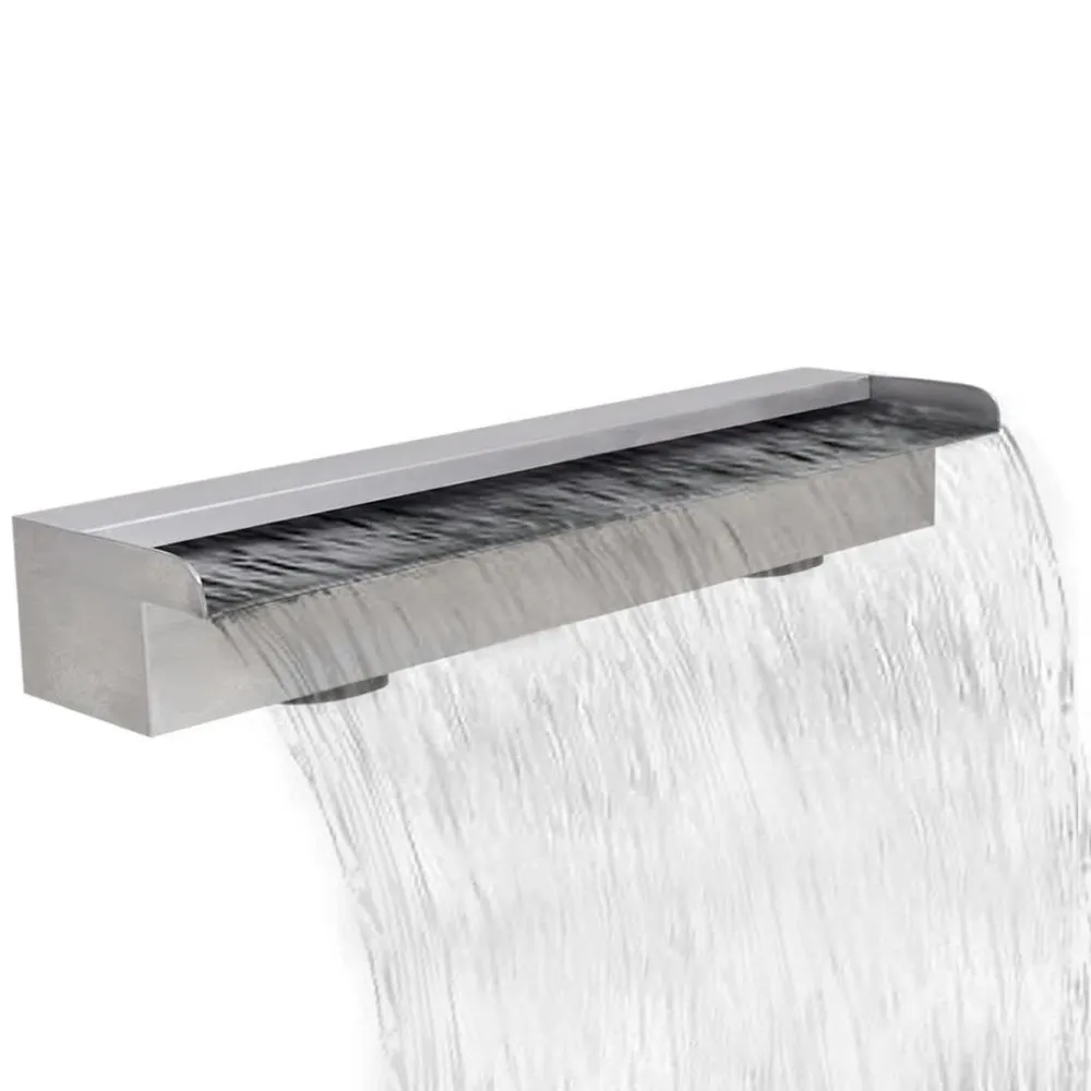VIDAXL Rectangular Waterfall Pool Fountain Stainless Steel 60 Cm 2 VIDAXL Rectangular Waterfall Pool Fountain Stainless Steel 60 Cm