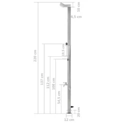 VIDAXL Stainless Steel Garden Shower 13 VIDAXL Stainless Steel Garden Shower -Intex || Bestway || GRE Sales Store vidaxl stainless steel garden shower 3