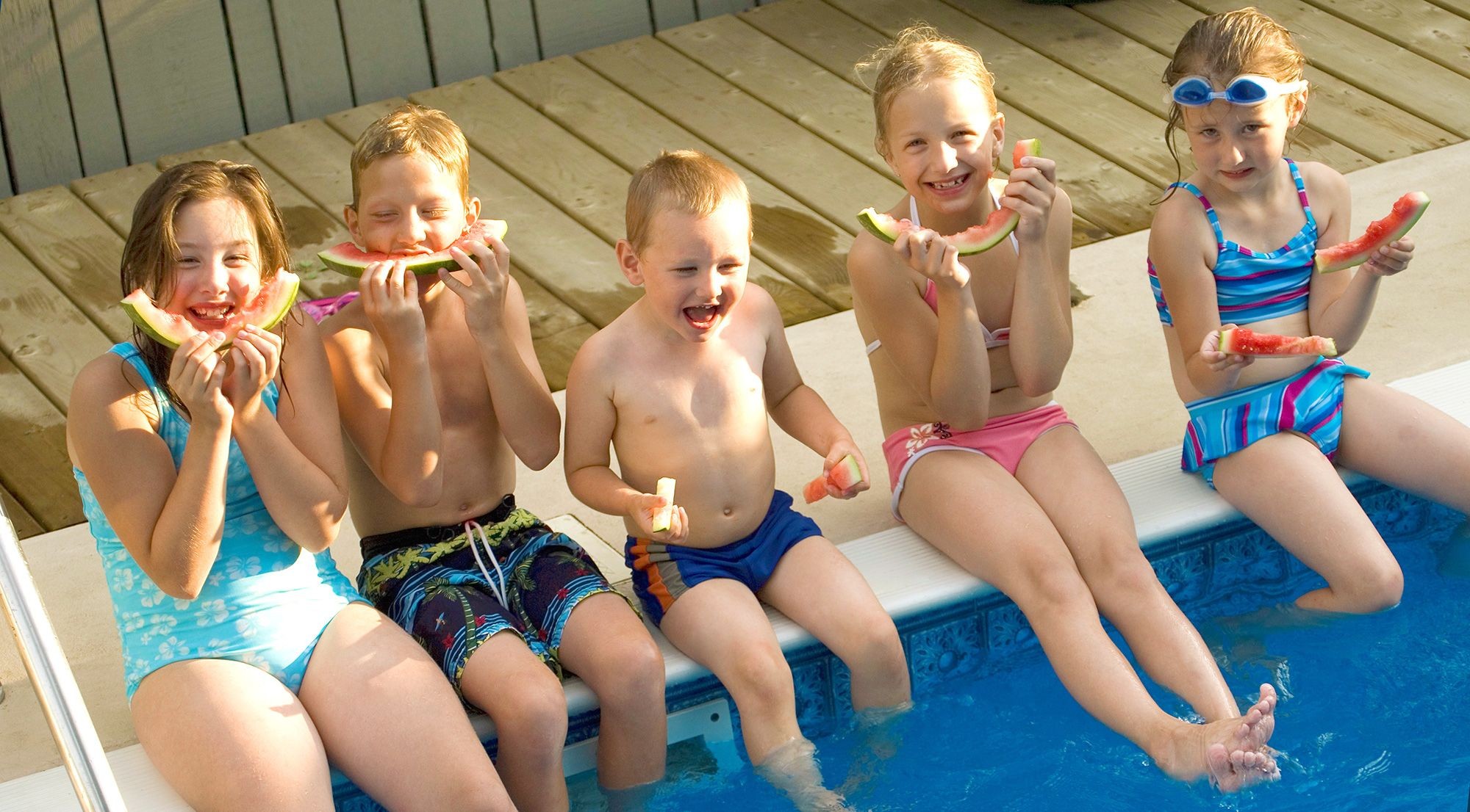 Intex || Bestway || GRE Sales Store -Intex || Bestway || GRE Sales Store kids by the pool eating watermelon